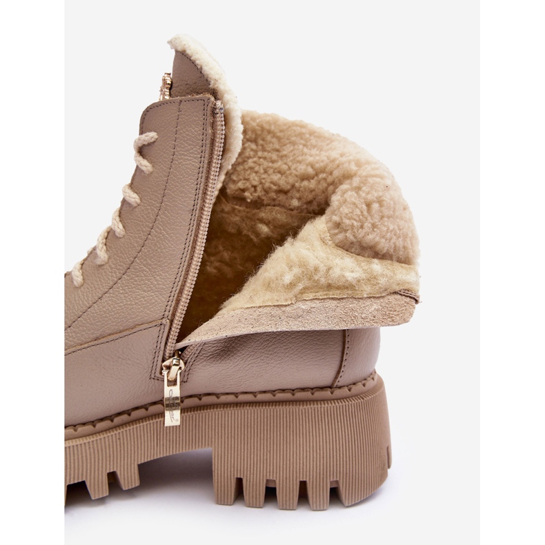 Stivali in pelle da donna Beige Lemar Vergo 1