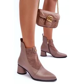 Stivali in pelle con tacco alto S.Barski MR870-96 Beige 1