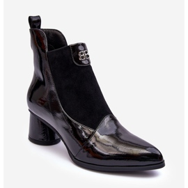 Stivali in pelle con tacco alto S.Barski MR870-96 Nero 1