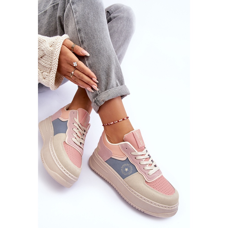Scarpe sportive da donna Big Star MM274233 Rosa e Beige 1
