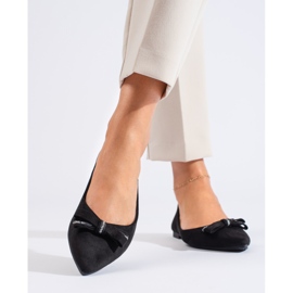 Ballerine in camoscio con fiocco Shelovet nero 1