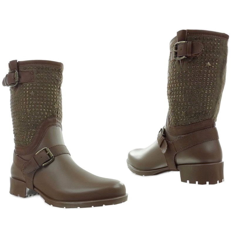 Galosce con borchie BL8-18 Khaki cachi 1