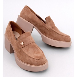 Mocassini con tacco alto Coniff Camel marrone 1