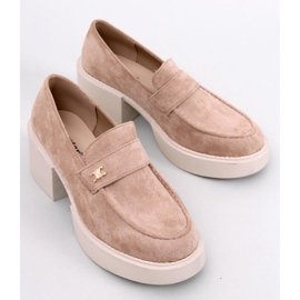 Mocassini Coniff Khaki con tacco alto beige 1