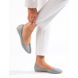 Ballerine grigie da donna realizzate in pelle ecologica Shelovet grigio 1