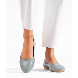 Ballerine grigie da donna realizzate in pelle ecologica Shelovet grigio 2