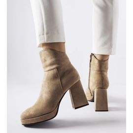 Stivaletti grigi su tacco Itaf massiccio beige 1
