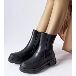 Stivaletti neri con tomaia elastica di Faisal nero 1