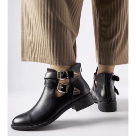 Ideal Shoes Stivaletti aperti neri Y8157 Nero 1