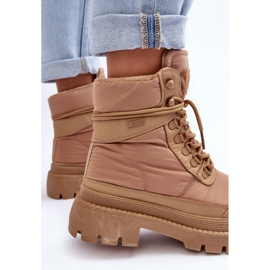 Stivaletti isolati Trappers da donna su piattaforma e tacco piatto Big Star MM274340 Beige 1
