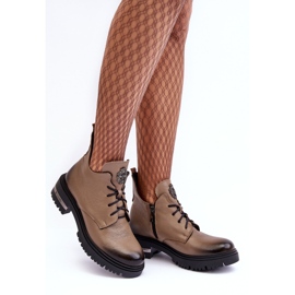 Stivali Bassi in Pelle da Donna Beige Lemar Charline 2