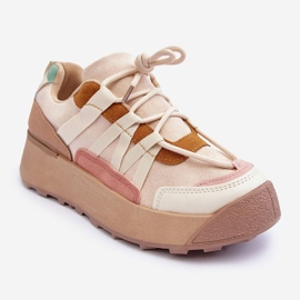 PS1 Scarpe sportive da donna in pelle scamosciata sulla piattaforma beige Rohan 1