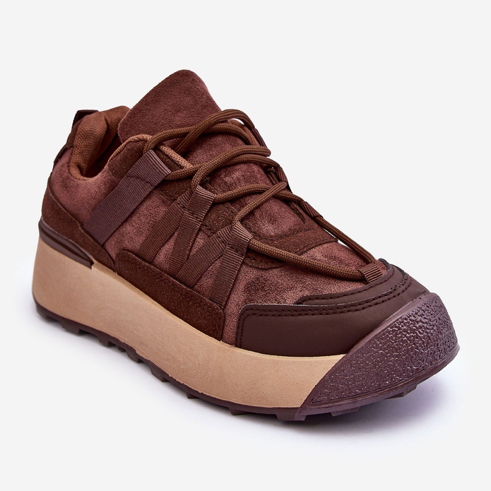 PS1 Scarpe sportive da donna in pelle scamosciata sulla piattaforma Marrone Rohan 1