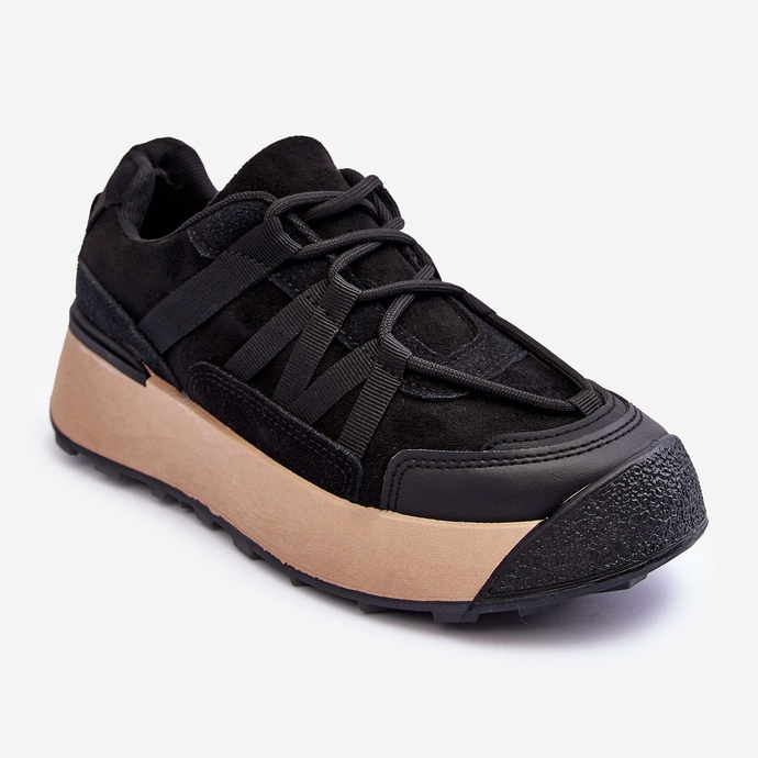PS1 Scarpe sportive da donna in pelle scamosciata con plateau Rohan nere nero 1