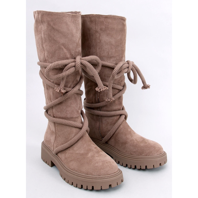 Stivali in camoscio con cordoncino Spicer Khaki beige 1