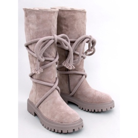 Spicer Stivali in camoscio Beige con cordoncino 1