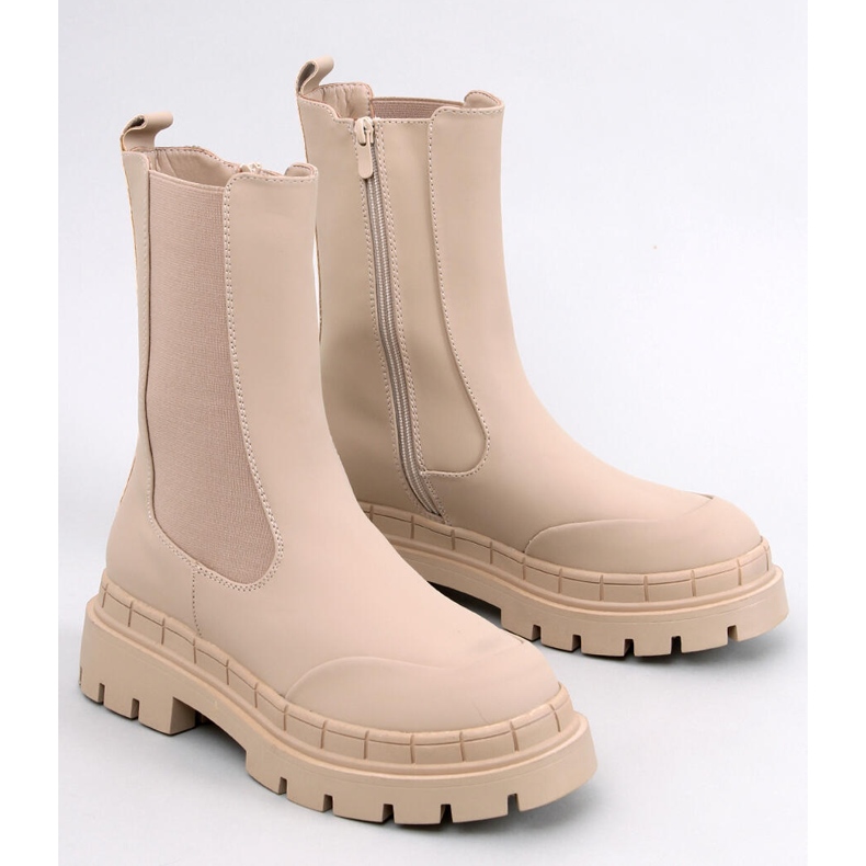 Stivaletto Chelsea alto Faime Beige 1