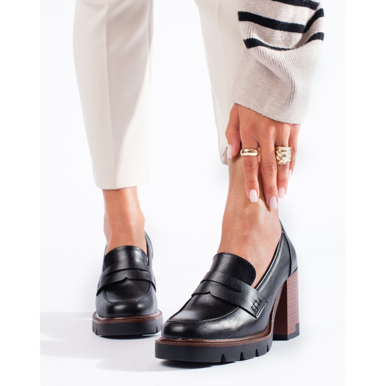 Eleganti scarpe nere con tacco da donna di Shelovet nero 1