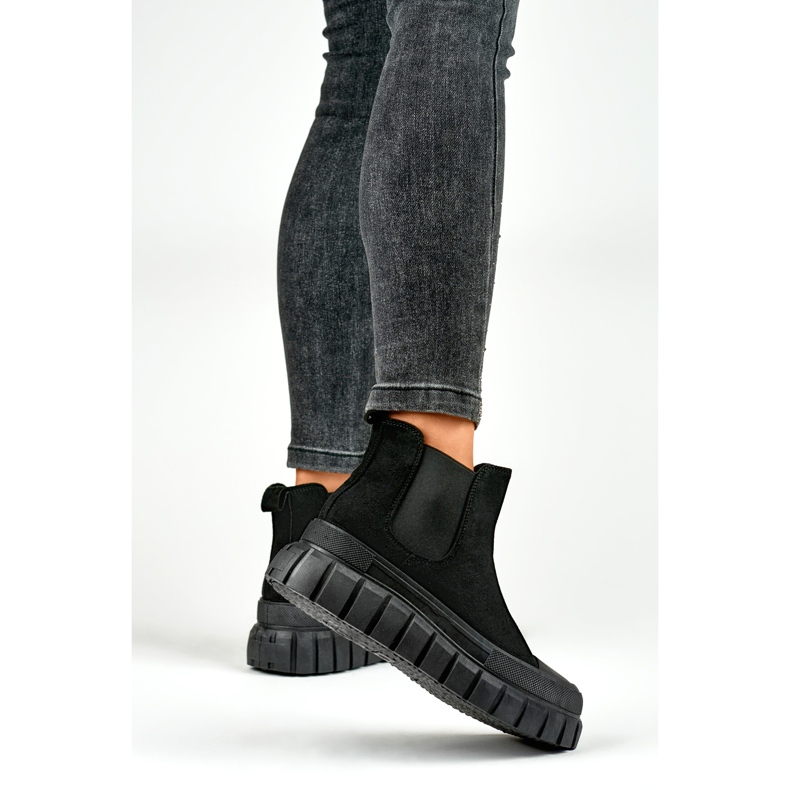 Stivaletti Chelsea sportivi da donna neri nero 2