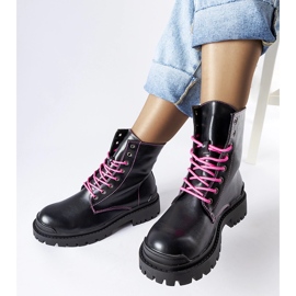 Inna Stivali neri con filo decorativo Oberto rosa nero 2
