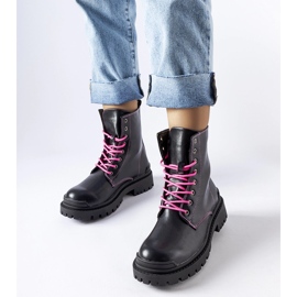 Inna Stivali neri con filo decorativo Oberto rosa nero 1