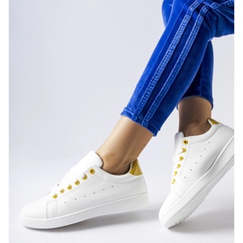 Sneaker Bushnell bianche con accenti gialli bianca 1