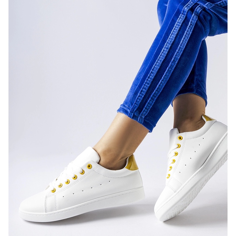 Sneaker Bushnell bianche con accenti gialli bianca 1