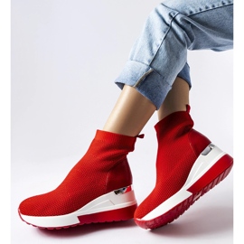Sneakers rosse con zeppa realizzate in tessuto Casgio rosso 1