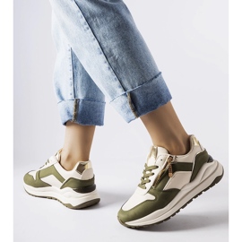 Inna Sneakers Cecchi bianche e verdi bianco 1