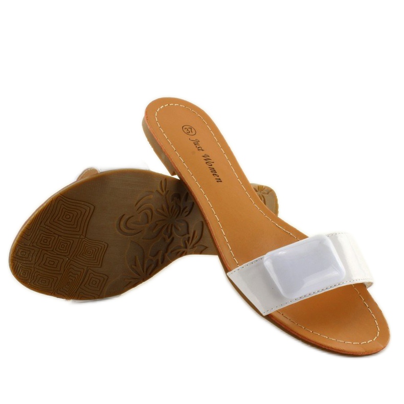 Ciabatte con cintura 8293-60 Bianco 1