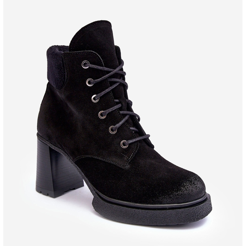 Stivaletti stringati in pelle scamosciata neri Lemar Flomes nero 2