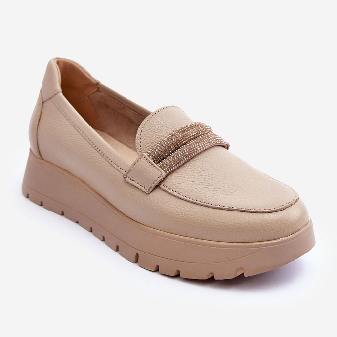 Scarpe Platform In Pelle Con Decorazione, Beige Chiaro Lemar Lehira 1