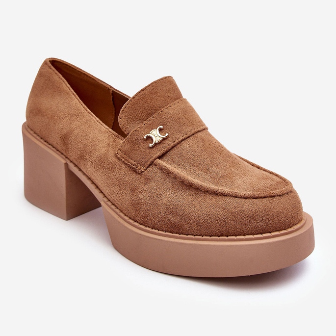 PS1 Scarpe da donna con tacco in camoscio, beige scuro, Afnira 1