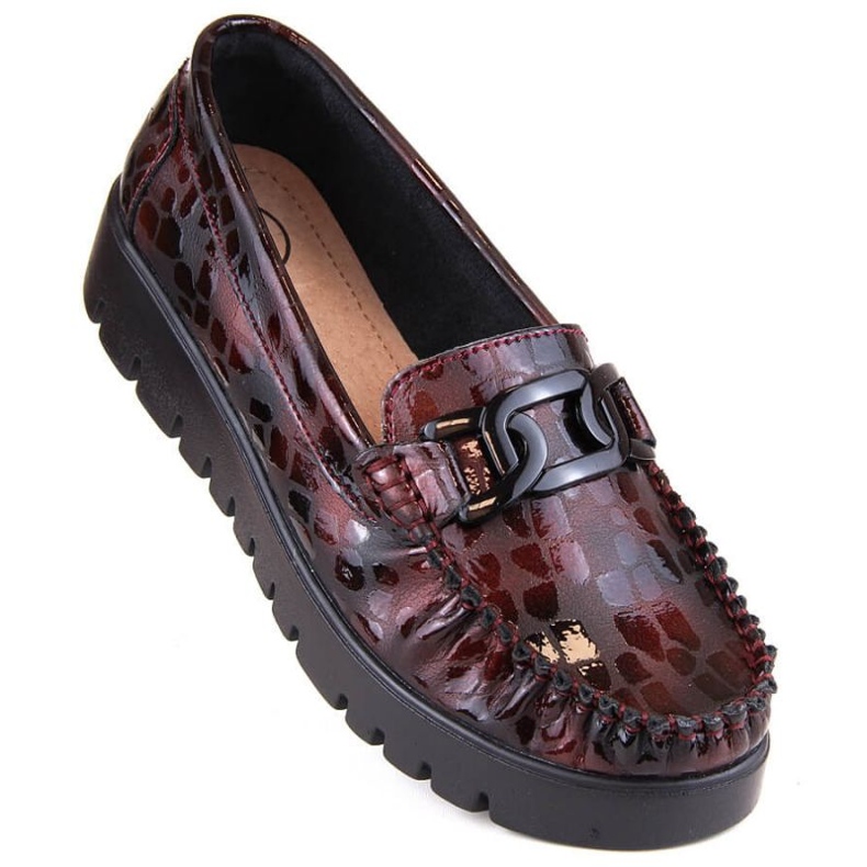 Mocassini in pelle su plateau Filippo W PAW314E platform bordeaux rosso 1