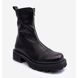 Stivaletti In Pelle Da Donna Con Cerniera Aravalur Nero 1