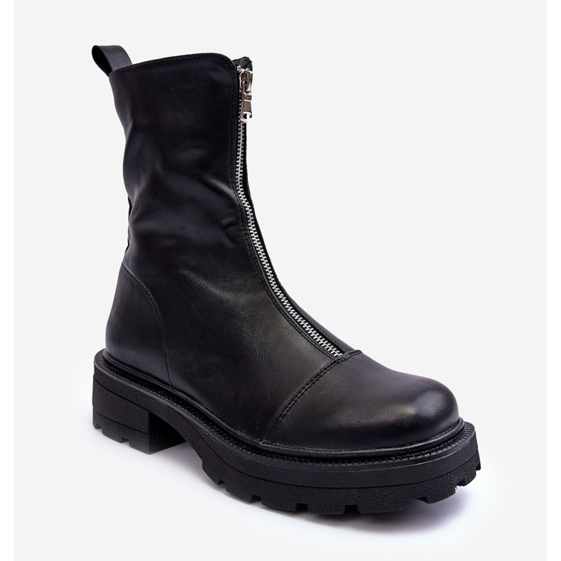 Stivaletti In Pelle Da Donna Con Cerniera Aravalur Nero 1