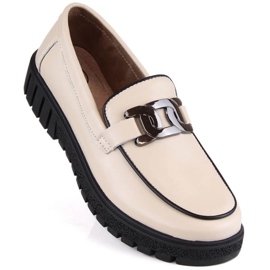 Scarpe platform in pelle con catena Filippo W PAW460B beige 1