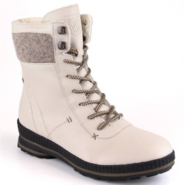 Comodi stivali in pelle isolanti Rieker W RKR614, beige 1