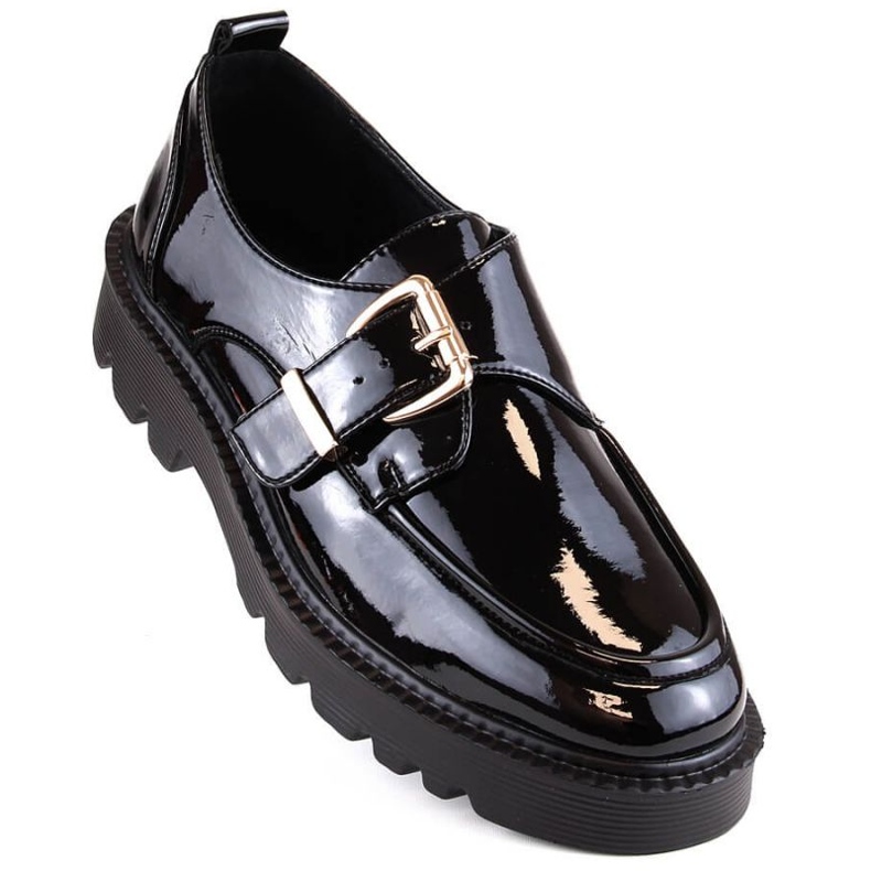 Scarpe laccate con fibbia Vinceza W JAN237B, nere nero 1