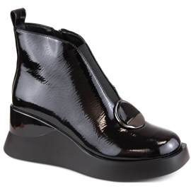 D&amp;A S.Barski Premium Collection W OLI228A stivali con zeppa neri nero 1