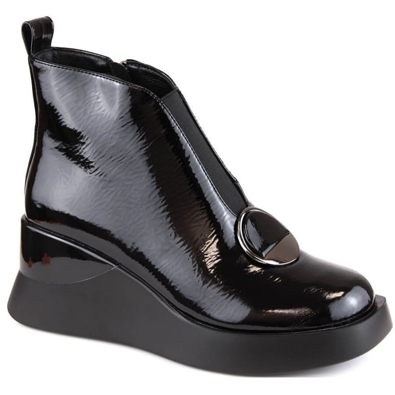 D&amp;A S.Barski Premium Collection W OLI228A stivali con zeppa neri nero 1