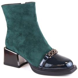 Stivaletti D&amp;A S.Barski Premium Collection con tacco decorativo W OLI231B verde 1