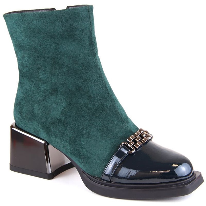 Stivaletti D&amp;A S.Barski Premium Collection con tacco decorativo W OLI231B verde 1