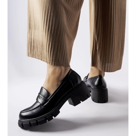 Mocassini classici neri con blocco Dina nero 1