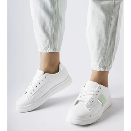 Scarpe sportive bianche con accessori color menta di Marei bianco 1