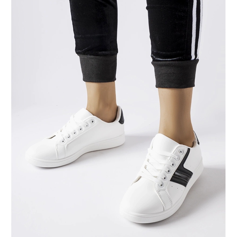 Sneakers bianche con inserti Rizzo neri bianca 1