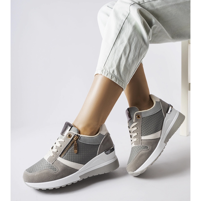 Inna Sneakers con zeppa Ashland grigie grigio 1