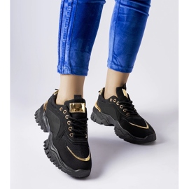 Inna Sneaker nere con accento Lodgeville dorato nero 1