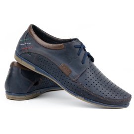Olivier Scarpe uomo traforate 563 blu navy 4