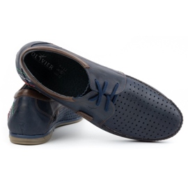 Olivier Scarpe uomo traforate 563 blu navy 3